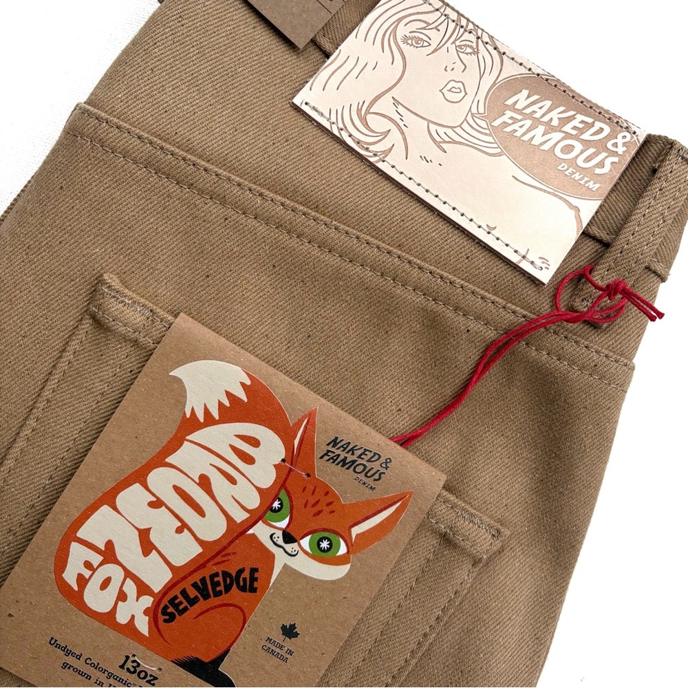 Naked & Famous Denim Brown Fox Selvedge Denim - Strong Guy Jeans - Picture 6 of 7